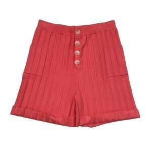 Find Me Now NWT Knit Shorts Coral Pink Ribbed Cuffed Size Large